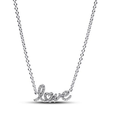 Sparkling Handwritten Love Collier Necklace 393076C01