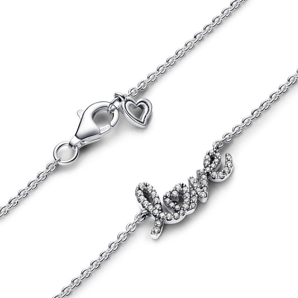 Sparkling Handwritten Love Collier Necklace 393076C01