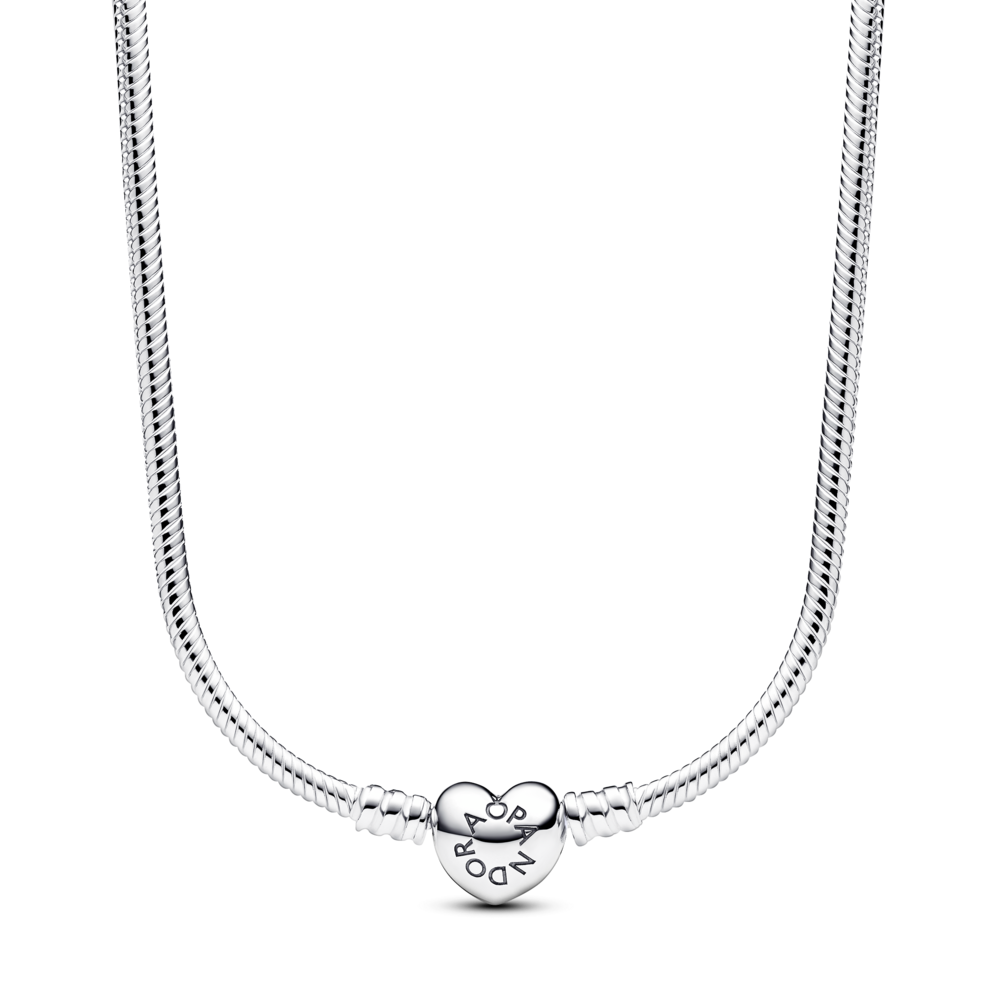 Pandora Moments Heart Clasp Snake Chain Necklace 393091C00