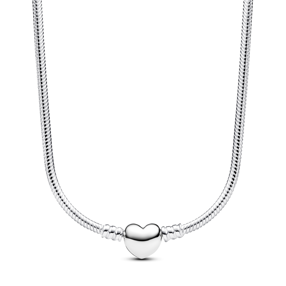 Pandora Moments Heart Clasp Snake Chain Necklace 393091C00