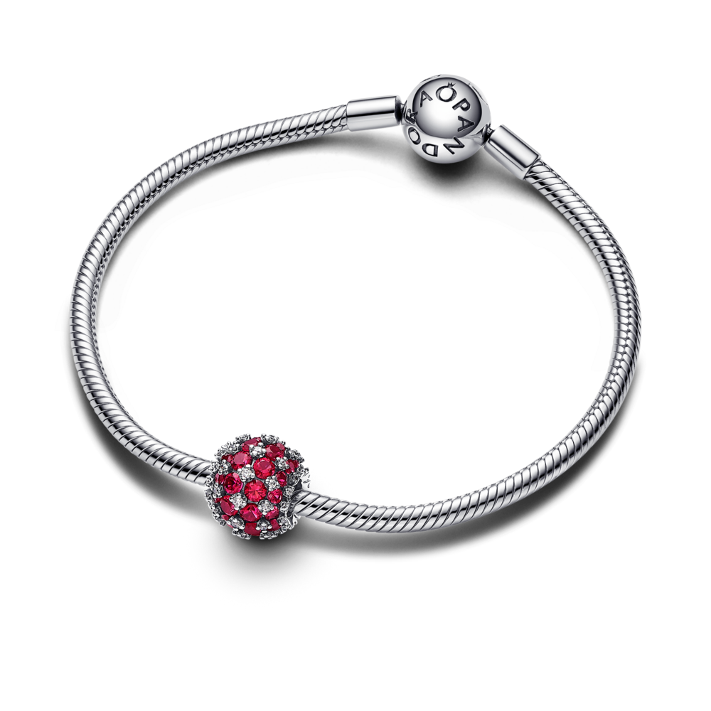 Sparkling Pavé Round Pink Charm 792630C03