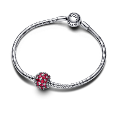 Sparkling Pavé Round Pink Charm 792630C03