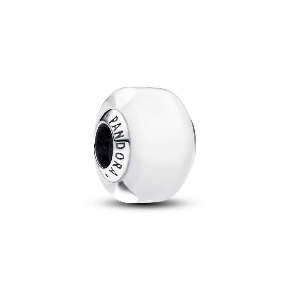 White Mini Murano Glass Charm 793118C00