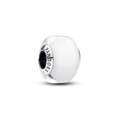 White Mini Murano Glass Charm 793118C00