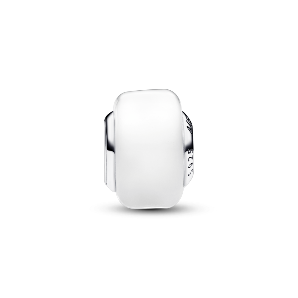 White Mini Murano Glass Charm 793118C00